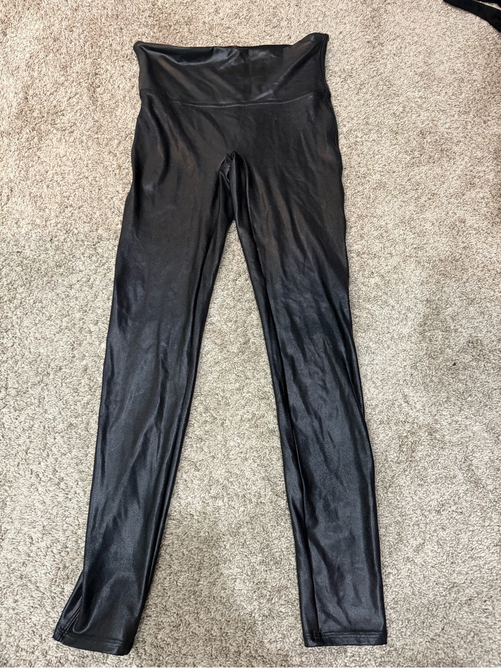 SPANX Black High-Waist Faux-Leather Leggings
